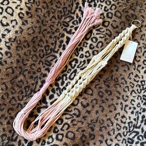 Pink and Cream Macramé plant hanger